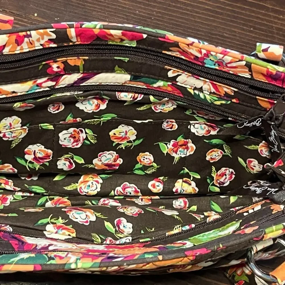 Vintage‎ Vera Bradley Floral Handbag Brown Y2K Quilted 90s Statement Large